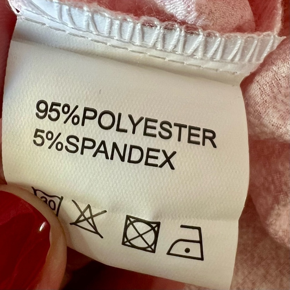 Bluetime NEW Pink & White Print V Neck 3/4 Sleeve Tie Front Top Women’s 2XL - Picture 7 of 9